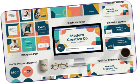 Grid of social media designs